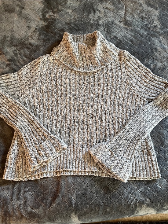 Free People Sweaters - Free People Heathered Beige Turtleneck Sweater Women’s size Large